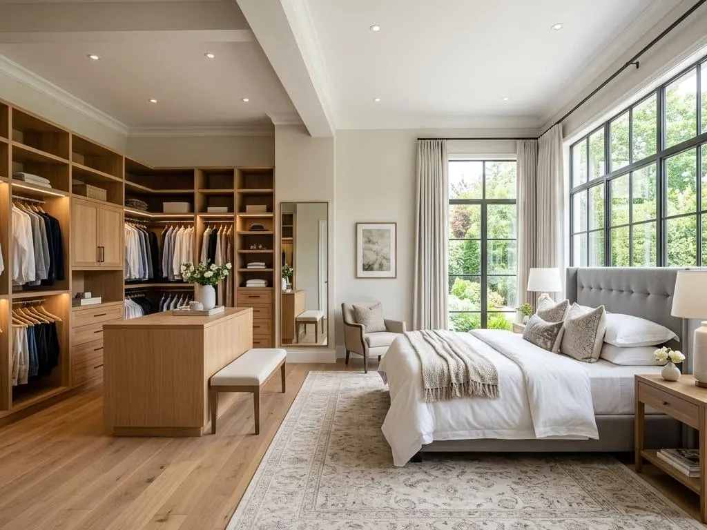Elternsuite mit Ankleide in einem 150-qm-Bungalow